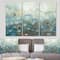 Designart - Blue and Bronze Dots on Glass II - Modern Canvas Art